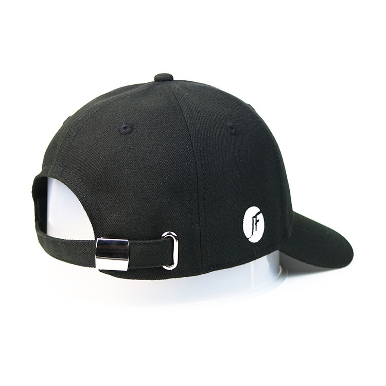 Outdoor Adjustable Embroidered Baseball Caps Plain Custom Blank Black Color