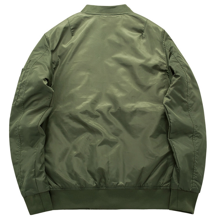 Winter Custom Mens Bomber Jacket Zipper Windproof Quilted Jacket