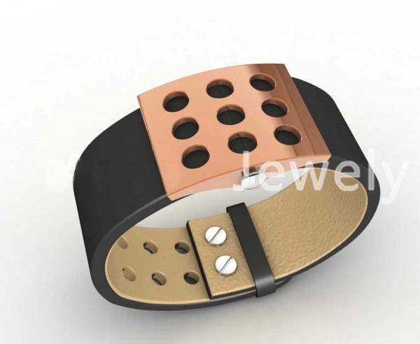 Top Quality Europe Fashion Stainless Steel Genuine Leather Silicone Bangle