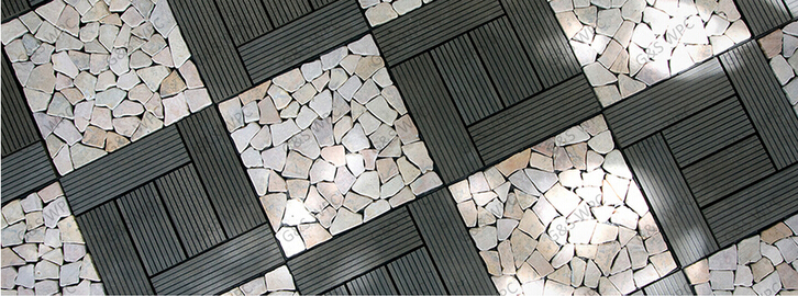 Rapid Installation Garden 23mm Diy Decking Tiles UVproof Wpc Exterior Cladding