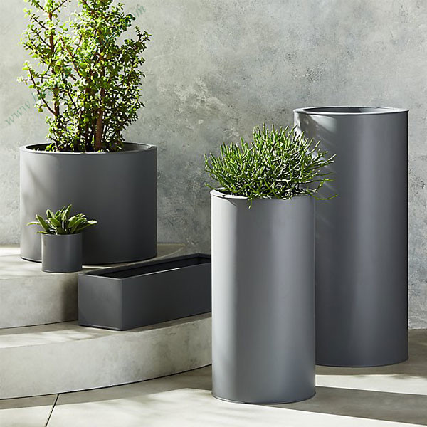 Customized Fiberglass Flower Plant Pots Round For Indoor Plants