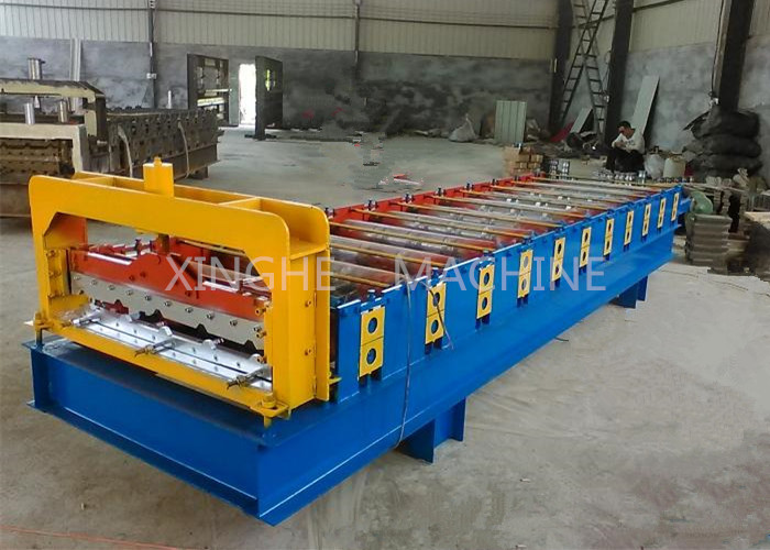 Trapezoidal Corrugated Sheet Roll Forming Machine , Metal Sheet Rolling Machine
