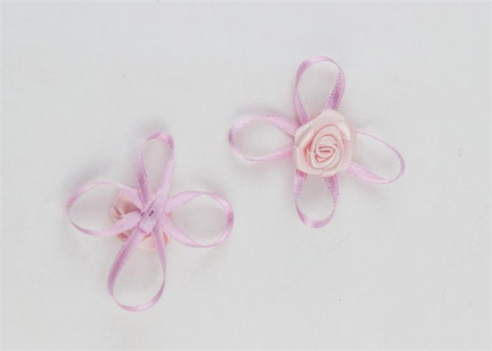 Pink Tie Christmas Ribbon Bow Tie , Satin Ribbon Bows Eco Friendly