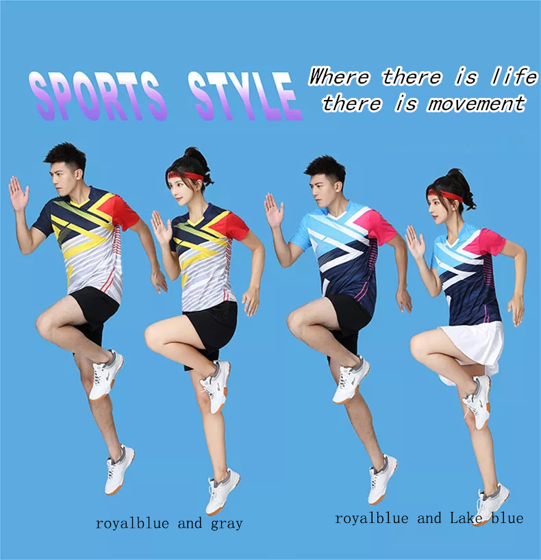 Hot Sale Custom logo Size Women Table Tennis Uniform Tennis Cloths Women and Men Sublimation Print Badminton Jersey