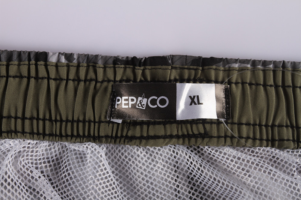 Olive Camouflage Mens Elastic Waist Board Shorts