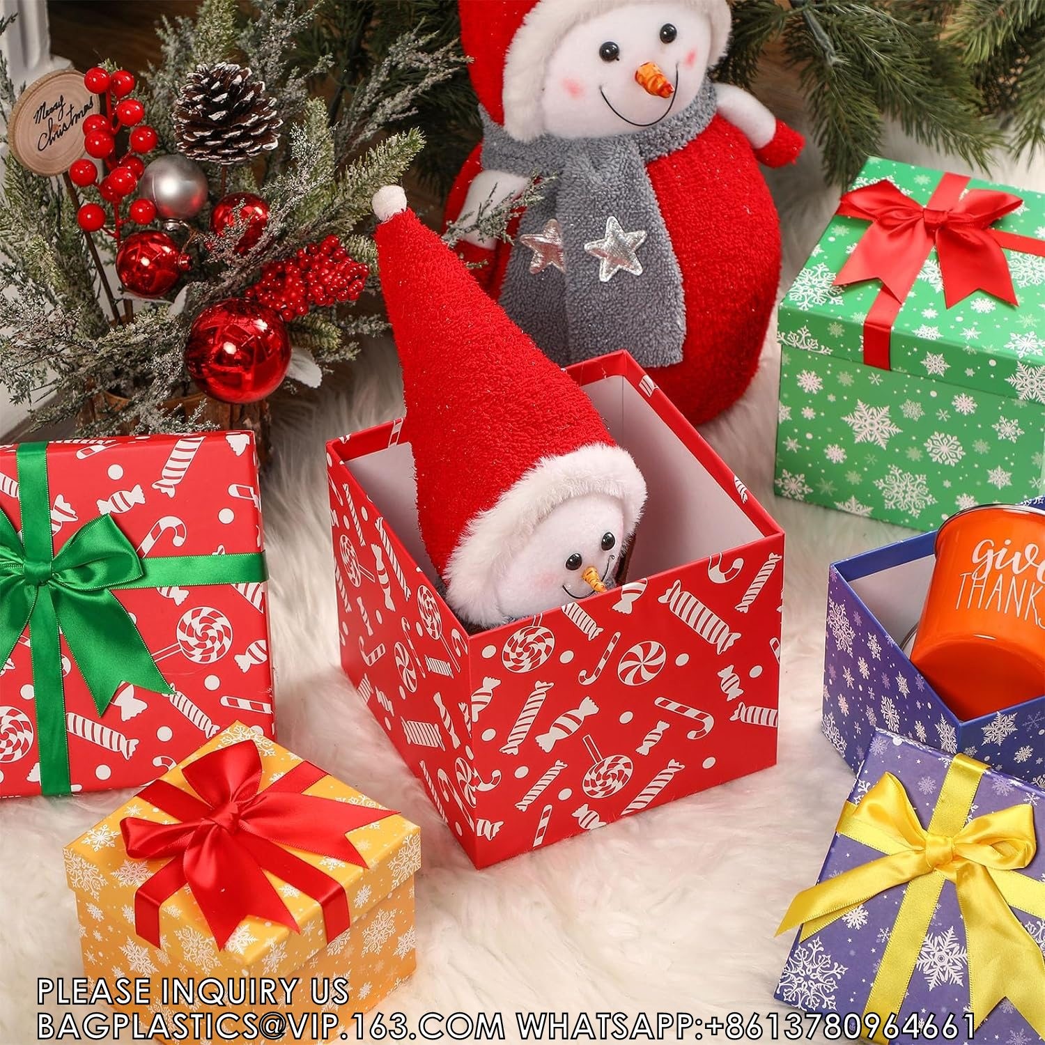 Christmas Nesting Gift Boxes Hard Xmas Stackable Boxes Candy Christmas Decorative Boxes With Lids Xmas Nested Boxes