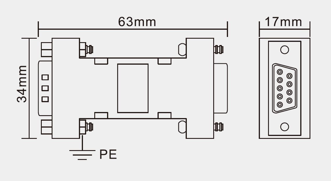 SPD D - Sub 9 Pins Surge Protection Device DB9 Connector Type DB Connector