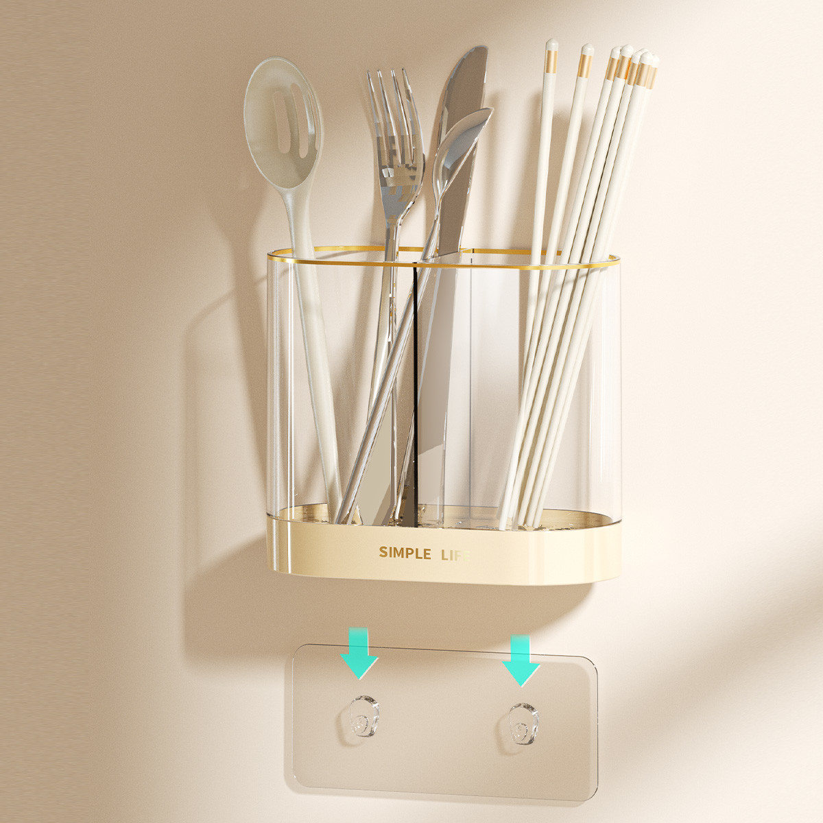 2 Sizes Kitchen Countertop Storage Utensil Holder Silverware Chopstick Organizer