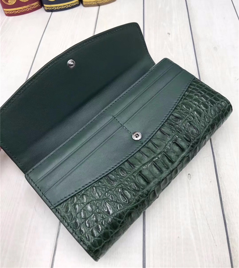 Authentic True Crocodile Skin Women's Long Chic Wallet Female Card Holders Exotic Real Alligator Leather Lady Clutch
