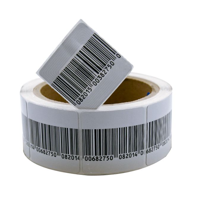 Anti Theft RF 4*4cm Soft Barcode Label Sticker Tag 8.2 MHz EAS Security Barcode Label Roll