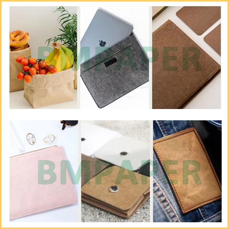  0.35mm 0.55mm Washable Kraft Tex Paper For Tote Bag Eco - friendly Waterproof 