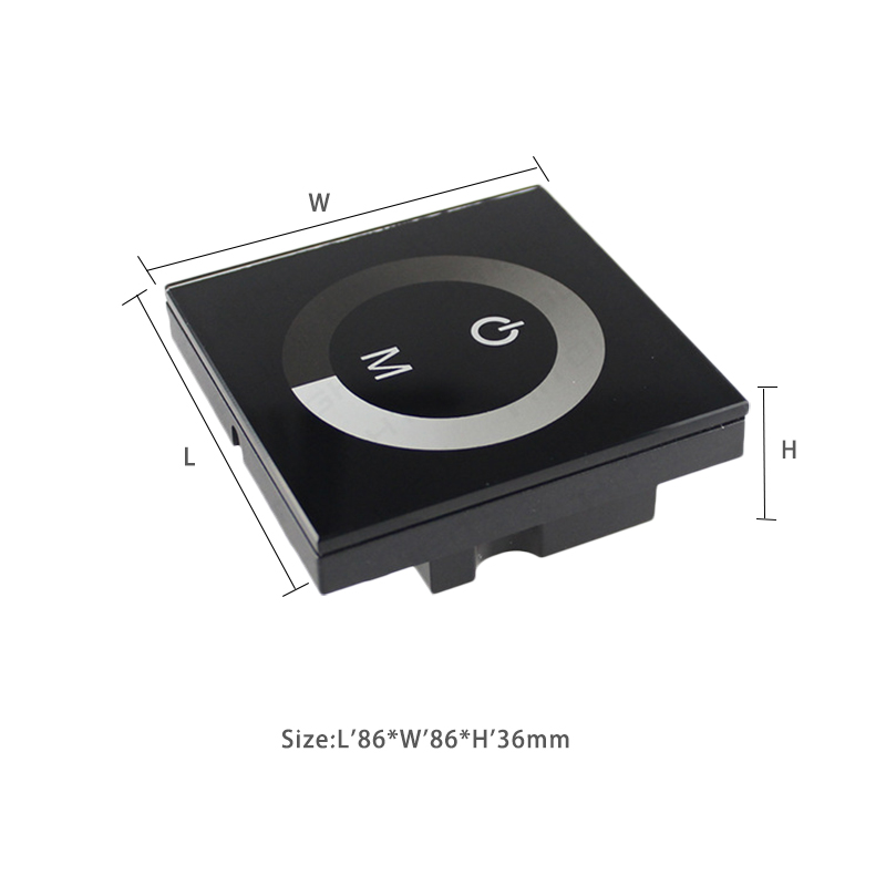Wall Mounted 12V 24V LED Lighting Dimmer Switch For Single Color Strip Light