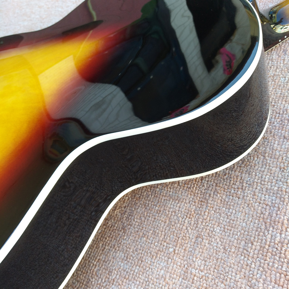New style high quality custom L-5 Jazz electric guitar, one piece of P90 pickup hollow body jazz electric guitar, free s