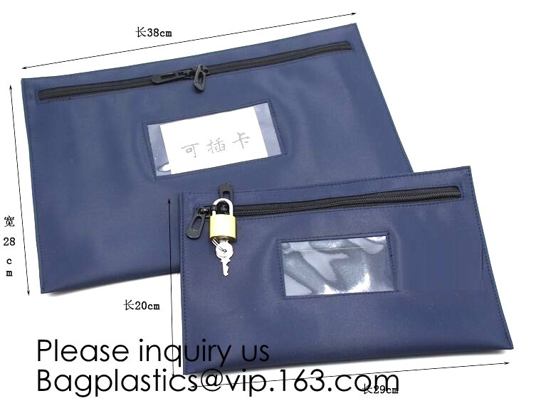 Locking Security Money Bag Cash Bank Deposit Bag with Two Keys Bank Security Deposit Bags Cash Bag With Locking bagease