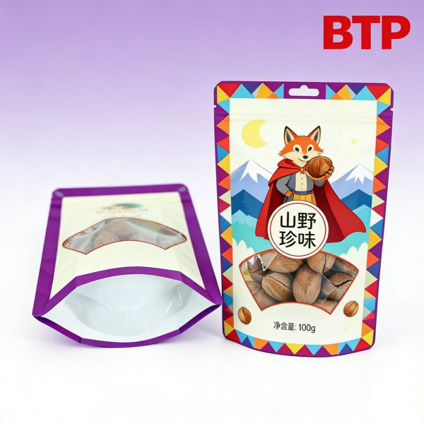 Custom Logo Printed PE Stand up Pouches with Ziplock Resealable for Potato Chips and Nuts Packaging (Food Grade Disposable)