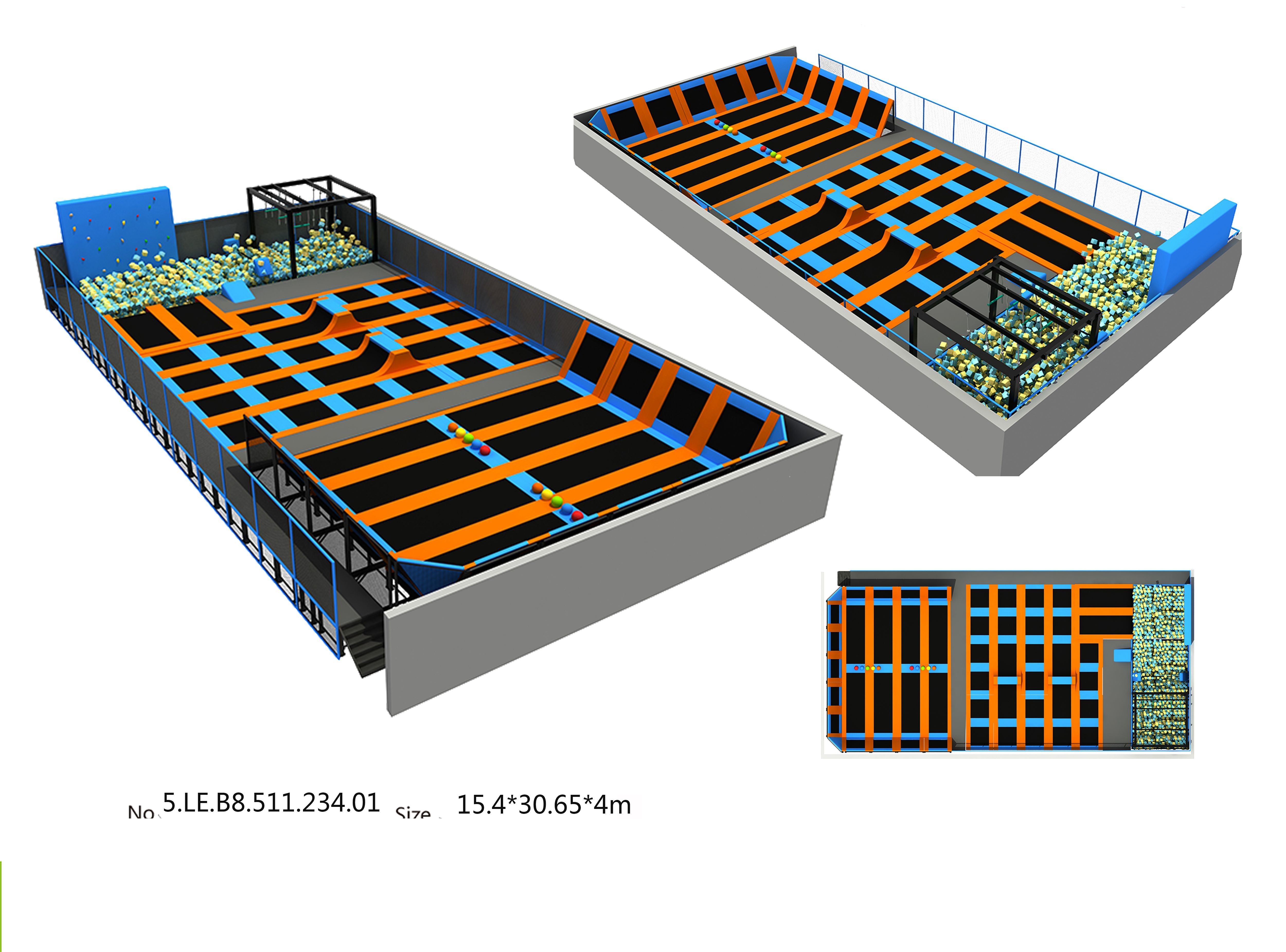 472M2 Huge Indoor Bounce Trampoline Park for Young Adults Adventure Trampoline Park