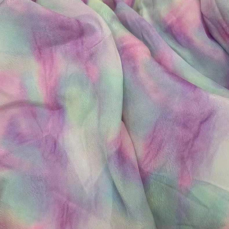 100% Polyester Tie Dye Dress Printed Woven Fabrics 100-250gsm Stain Resistant