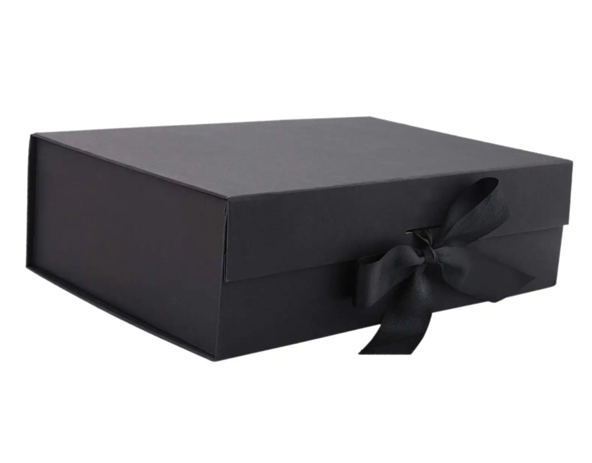 Elegant Customized Paper Packaging Boxes with Variable Color Ribbon and Magnetic Seal