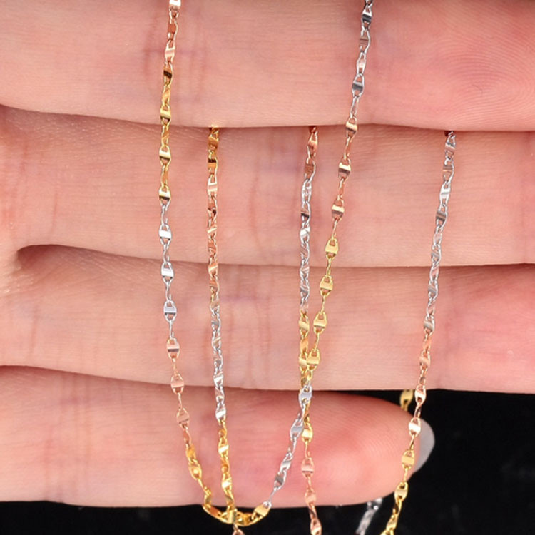 18K Rose God White Gold Yellow Gold Women Link Chain for Necklace (NG014)