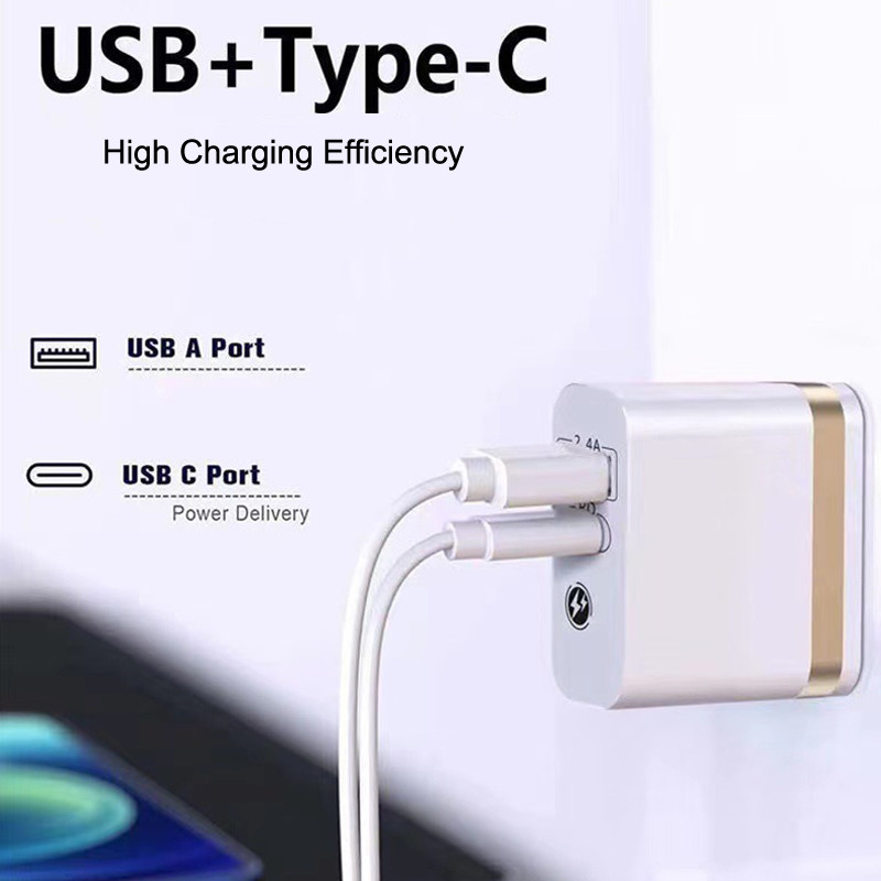 5V 2.4A Iphone 18W Charger QC 3.0 PD 3.0 USB Type C US Plug