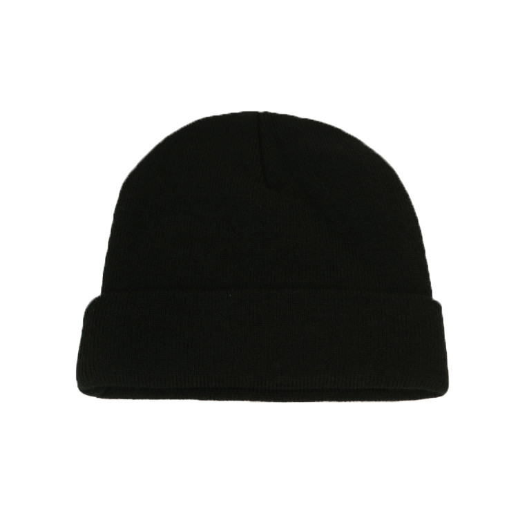 Custom Crochet black beanie knitted winter skull ski cap beanie slouch alpaca hat with patch logo