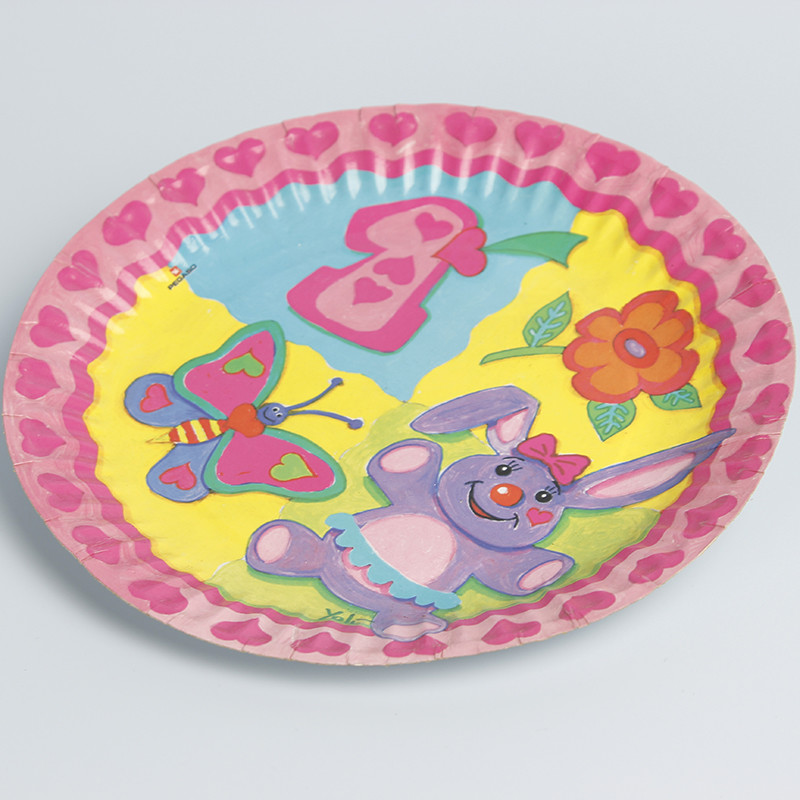 Princess Theme Unicorn Party Plates Paper Round Disposable Dinnerware