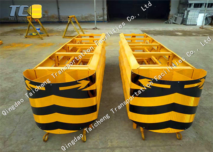 Highway Steel Tunnel Entrance Anti Collision Pad Guideable Yellow Crash Attenuator