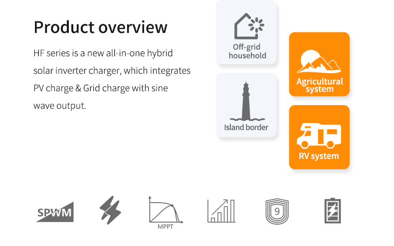 Pure Sine Wave On Off Grid Hybrid Inverter 48v 5kva For Solar System