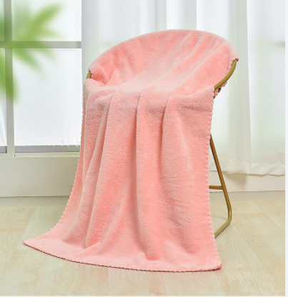 All Ages Bath Towel Set with 140*70cm Size and Custom Face Towel in Soft Coral Fleece