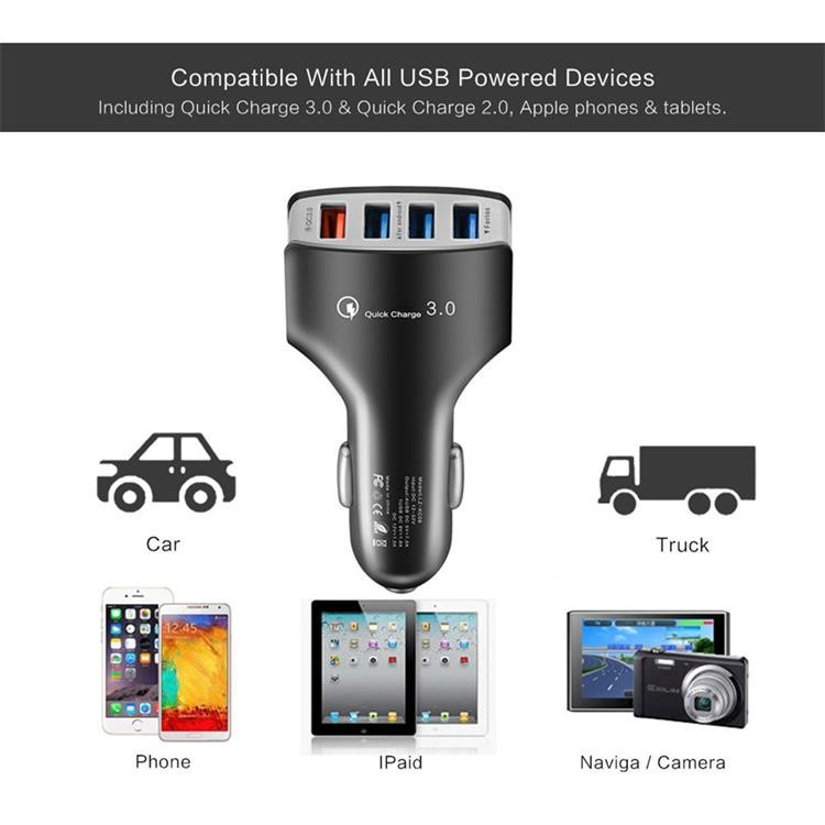 QC3.0 4 Port USB Car Charger 7A 35W IPhone Charger Adapter