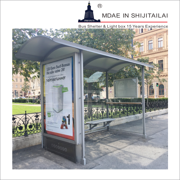 Tempered Glass WiFi T8 L4.5m Modern Bus Shelter