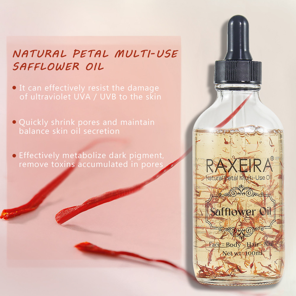 Private Label Moisturizing Natural Safflower Massage Essential Oil Natural Moisturizer Massage Face Body Hair Multi-Use