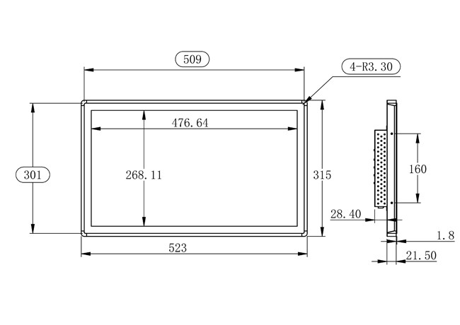 21.5-Inch Windows Touch Embedded Screen for Entertainment Systems, Corporate Training Interfaces, Hospitality Solutions, and Industrial Dashboards