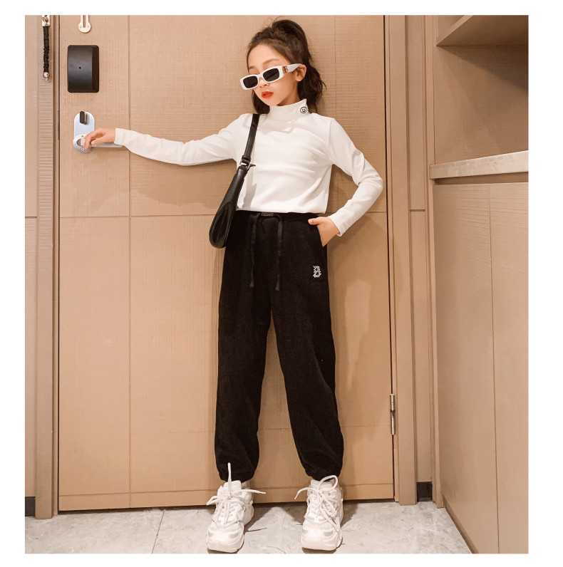 Spring Autumn Long Sleeve Turtleneck Undershirt Smiling Face Print Solid Color Size 120-170