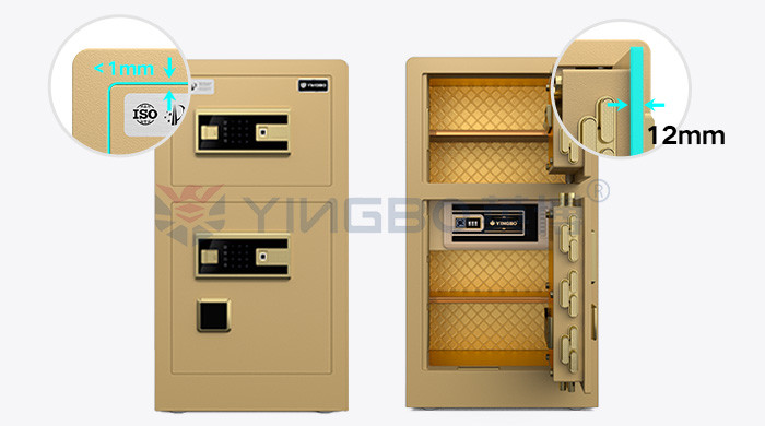 Semiconductor Fingerprint Lock Safe Box For Home Security YB/RS-80D Gold Biometric Lock Safe Box