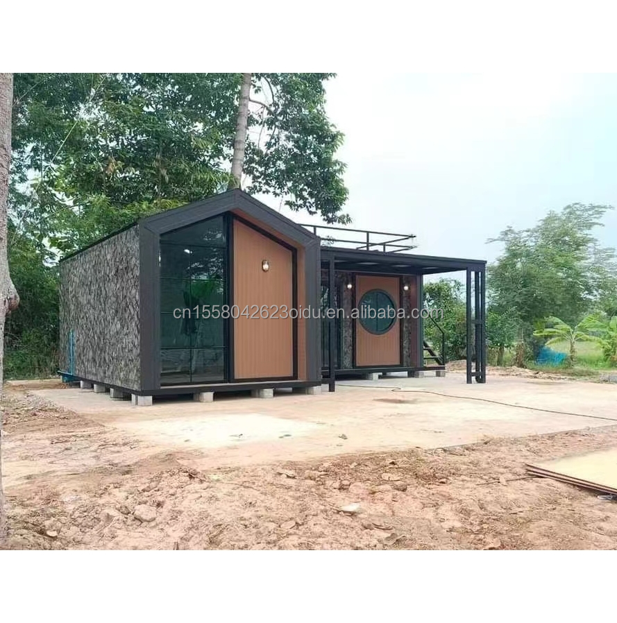Quick Build Container Material Homes for Resort Vacations and Farmhouses Three Bedrooms Wall 50/75/100mm Wave Sandwich Panel