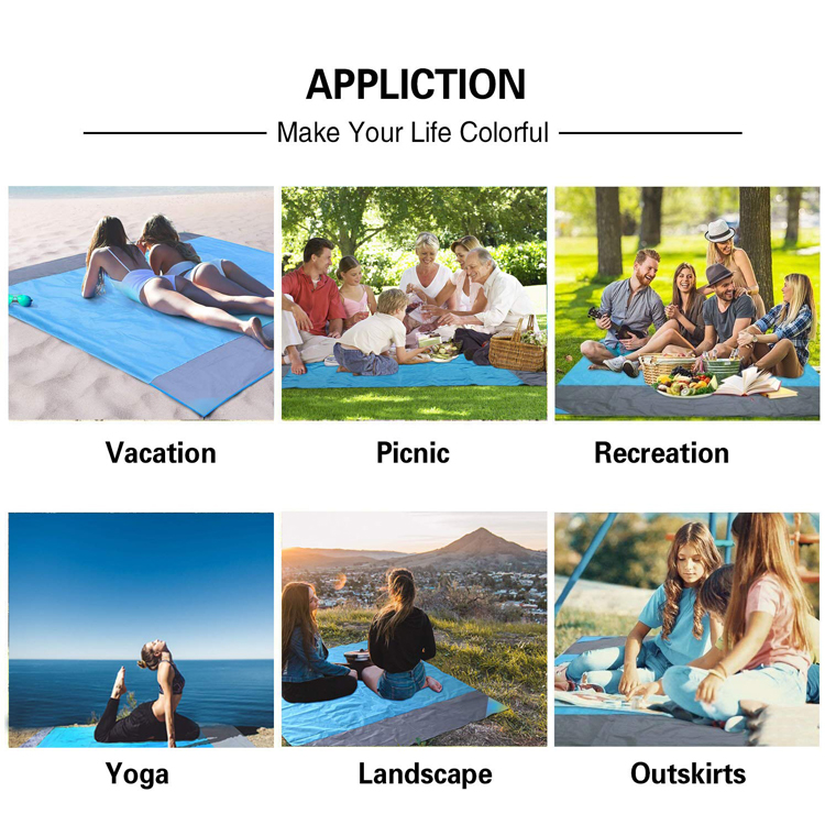Outdoor Camping Sand Proof Ripstop Nylon Waterproof Compact Beach Blanket / Oversize Picnic Blanket / Beach Mat