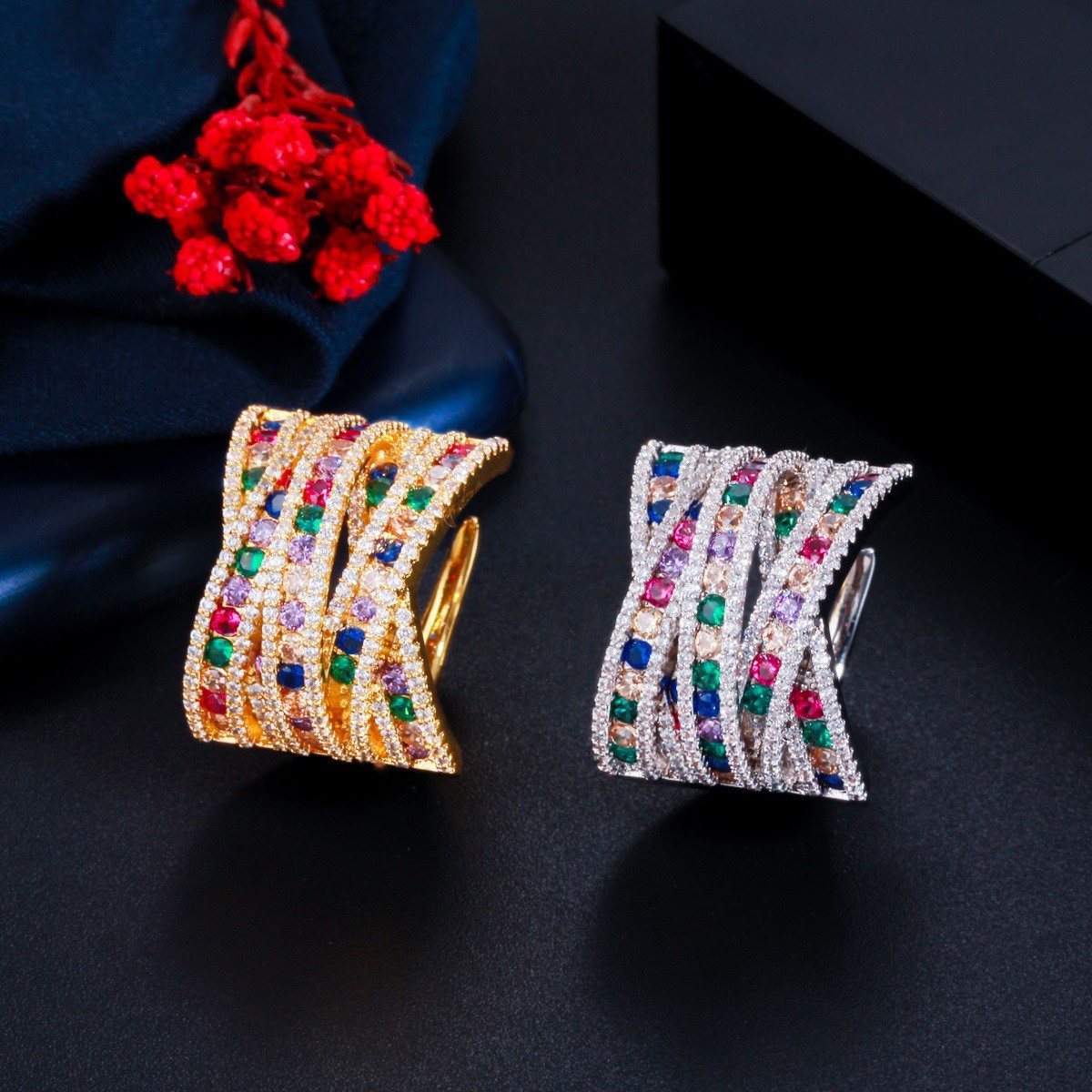 Zirconia Classic CZ Zircon Ring Tennis High Quality Ring CZ Gold Ring Wedding Bridal Jewelry