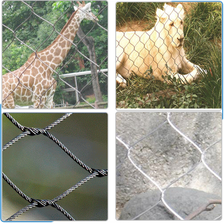 Hand Woven Stainless Steel Rope Mesh 304 7x7 For Zoo Animal Protection