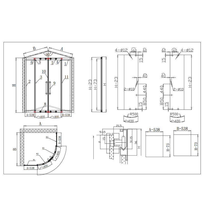 Customized Shower Screen Profile Easy Maintenance And Cleaning Rectangular