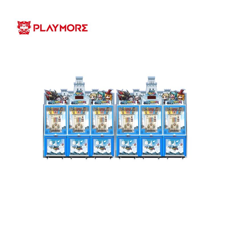 Coin Pusher Sky Tower Redemption Game Machine 3 Player 1000W