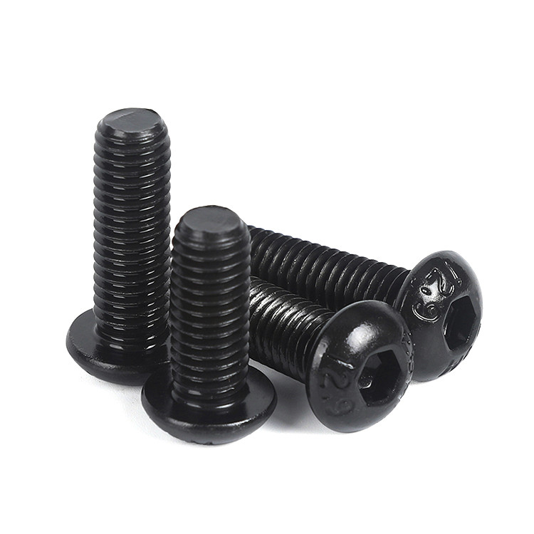 Hexagon Socket Button Head Screws ISO7380 Alloy Steel High Grade 10.9 12.9 Level Half Round Head Allen Bolt Black Oxide