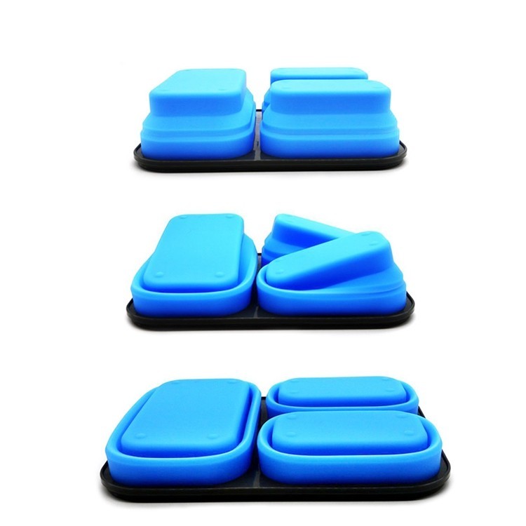 3 divider silicone folding lunch box camping food for work picnics lunch container
