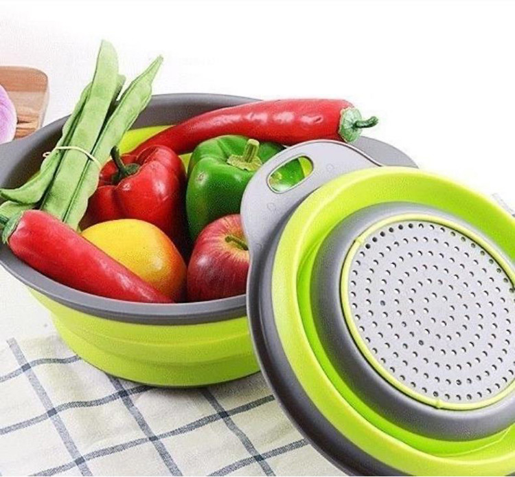 Collapsible Colander Set Of 3 Heat Resistant Washing And Draining Of Vegetables Fruits Pasta Perfect For Kitchen Trainer