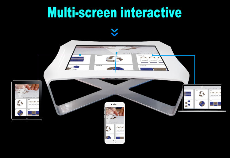 Multi media waterproof interactive multi touch table for dining hall