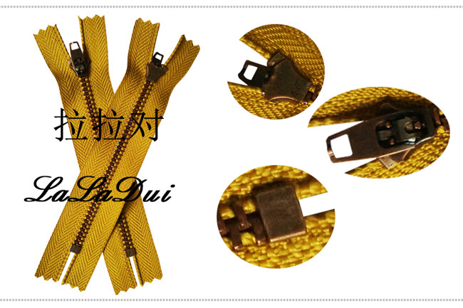 Metal Brass Reversible Separating Zipper , 6 Inch Separating Zipper For Cloth Pants