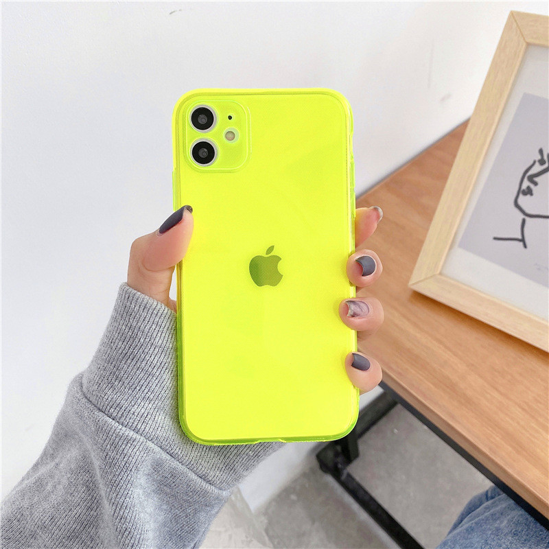 Tpu Florescent Shockproof Mobile Phone Covers For Iphone 6 7 8 X 11 12 Pro Max