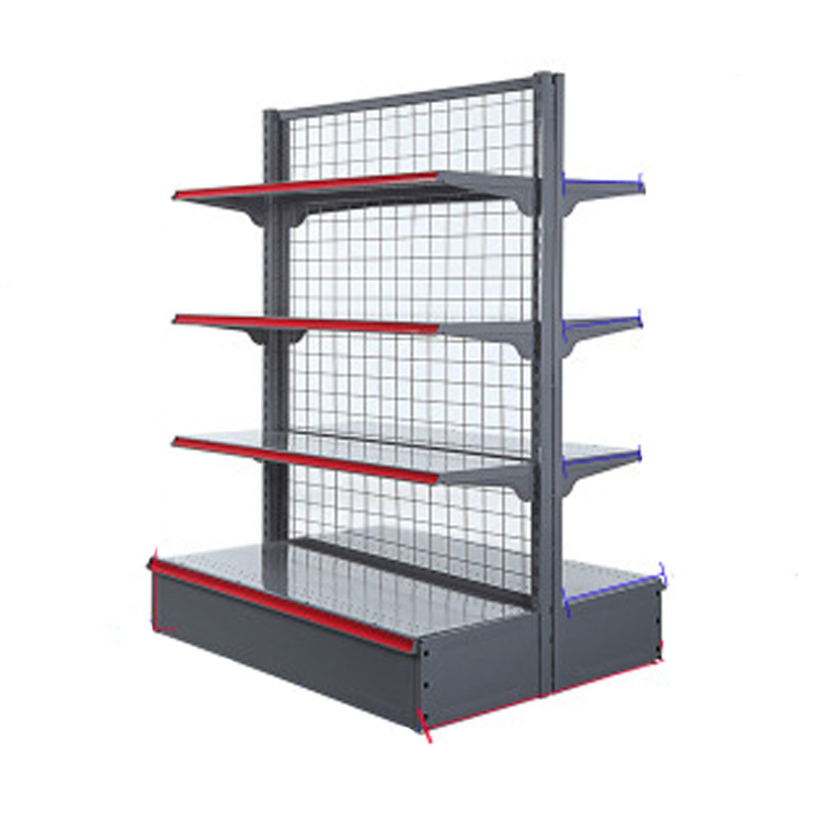 Customized Metal Floor Wire Display Shelves For Supermarket Retail Store
