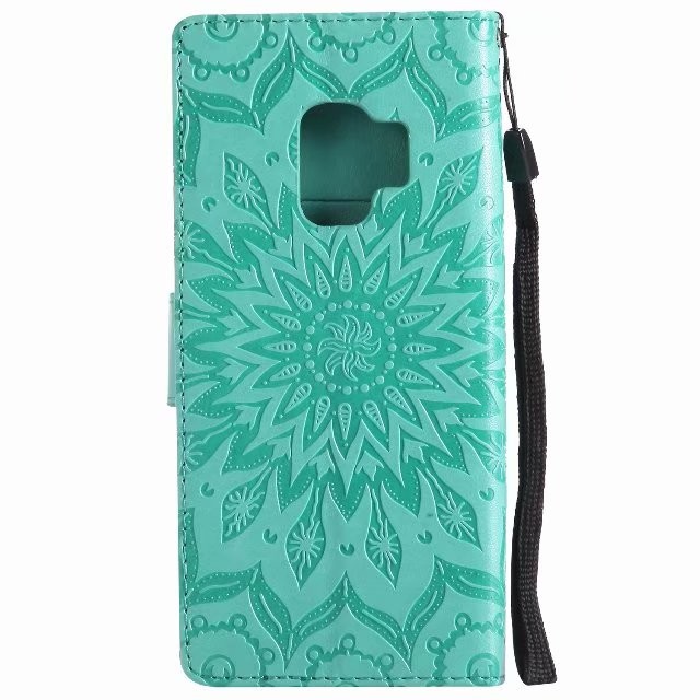 LG G7 ThinQ Leather Protective Folio Magnetic Kickstand Cover Mobile Phone Case with Sunflower Embossed