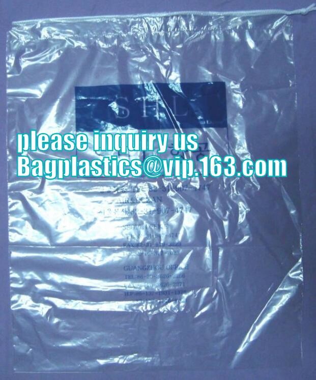 biodegradable Customized Laundry Drawstring Poly Bag Plastic Laundry Bag For Hotel With Own Logo,Poly Plastic Drawstring